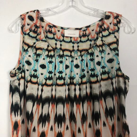 Chico's Scoop Neck Sleeveless  Boho Top Size S - Picture 3 of 8